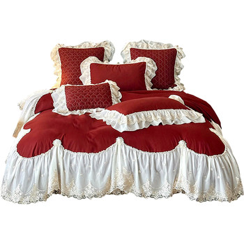 Lirenwan thickened and warm pure cotton four-piece wedding set