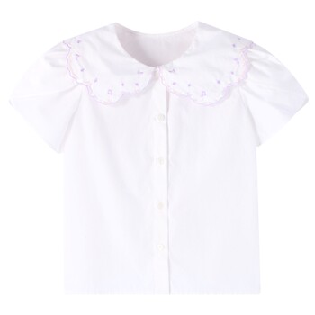 Anel lapel girl short-sleeved top