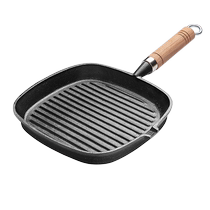 Cast iron pan steak frying pan breakfast special striped steak pan uncoated household flat bottom non-stick pan 920Y