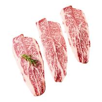 American Angus Valley keeper cut calf M5 épaisse neige floral steak entier strip to bone denim picky raw beef