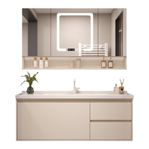Cabei ceramic integrated basin bathroom cabinet cream style bathroom washbasin cabinet combination washbasin cabinet sink