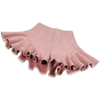 High-Waisted Suede Wide-Leg Slimming Ruffled Fishtail A-Line Lace Ruffle Shorts Skirt for Women Plus Size Autumn and Winter