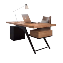 Solid wood computer desk Desk American Loft Industrial Wind Boss Table Modern Minima Log Bench Long Table