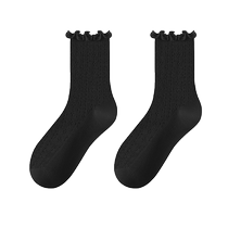 Zhuji boneless socks for women summer thin mesh solid color mid-calf cotton socks fungus lace pile socks with small leather shoes