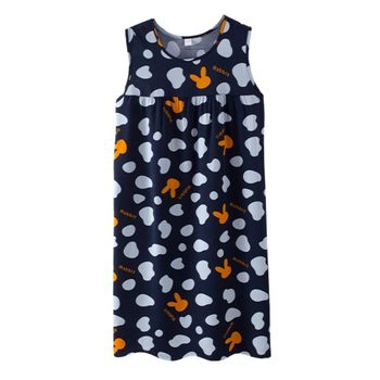 ຜ້າຝ້າຍຜ້າໄຫມ nightgown sleeveless summer ບາງບວກໄຂມັນຂະຫນາດໃຫຍ່ເຄື່ອງນຸ່ງຫົ່ມບ້ານວ່າງສາມາດ worn ນອກ dress pajamas ຝ້າຍປອມ