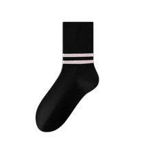 Catman 2024 wool and silk autumn and winter mid-calf socks 7A antibacterial anti-odor breathable boneless and warm striped socks for women