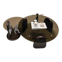 Signmaker round coffee table living room small apartment light luxury modern tea table simple creative tempered glass coffee table table combination