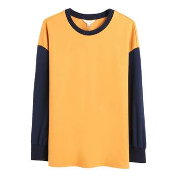 Pukka shopping mall same style contrast wool round neck sweatshirt