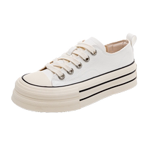 Semir white shoes for women 2024 new versatile Hong Kong style shoes spring and autumn breathable skirt thick-soled sneakers