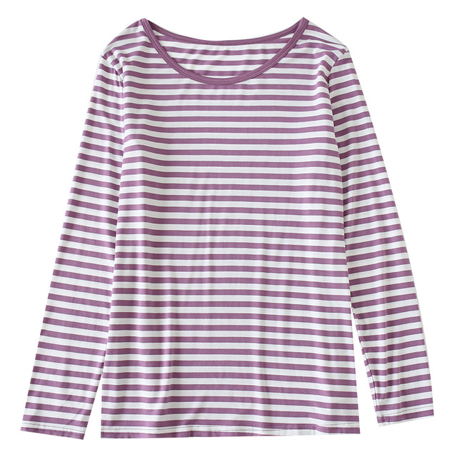 Modal striped pajama top casual ຂະຫນາດໃຫຍ່ບາງ