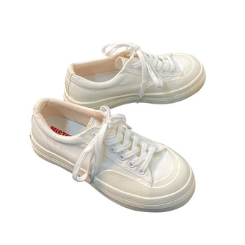 Thick-soled canvas shoes with height-enhancing cute japanese toe shoes