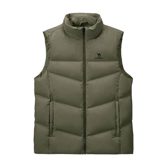 骆驼运动三防羽绒马甲男秋冬季新款保暖防泼水羽绒服休闲背心外套