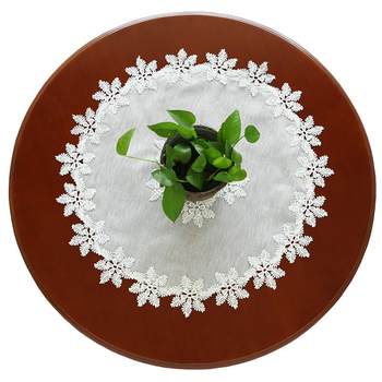 Weimi 9938 white lace round table mat tablecloth Weimi 9938 white lace round table mat tablecloth