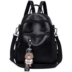 New product leather women's backpack 2024 leather mommy bag fashion Korean version versatile multi -function soft leather ladies backpack