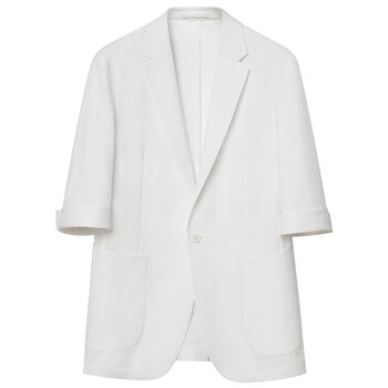 The same white one-button short-sleeved suit from jdv mall