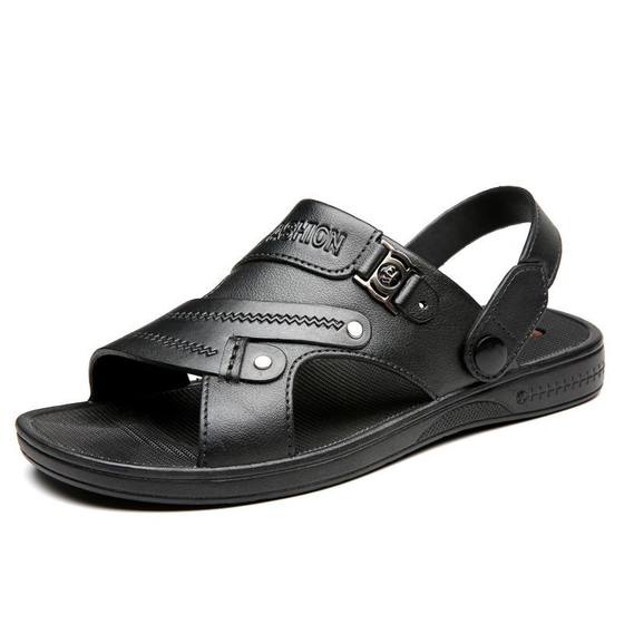 Slippers, sandals, men's summer 2024 new dad shoes with soft soles and thick soles for external wear, non slip driving beach shoes, wear-resistant