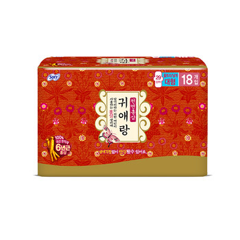 Korean original imported Guailang (Gui Ainiang) red ginseng series ຜ້າອະນາໄມ 29cm ຜ້າອະນາໄມ 18 ຊິ້ນ ສົ່ງຟຣີ