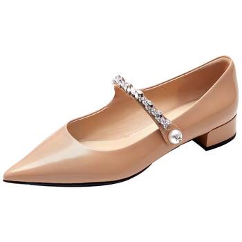 Lairsdan low heel silver mary jane single shoes for women