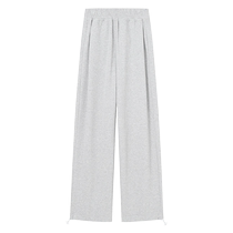 Femme de pantalon de sport gris hiver 2023 nouveau pantalon de coton décontracté à haute taille petit pantalon en bas de sous-poutre