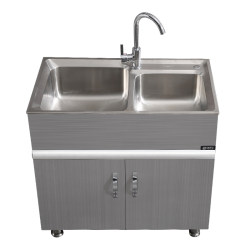 Stainless steel sink cabinet balcony laundry dishwasted pond wash basin cabinet floor -type bathroom cabinet single dual slot laundry cabinet