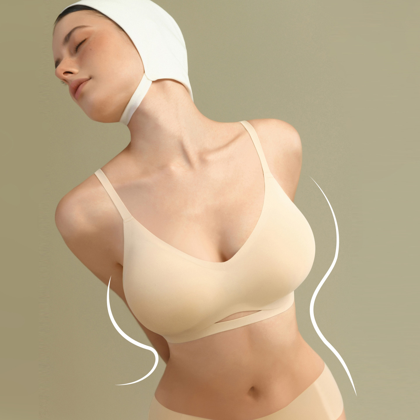 Suji Liangpin Cat Ear Cup Bra for Women with Wide-Chested Figures, Push-Up and Enlarging, Comic Book Style Bra