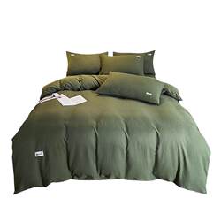 Waffle Weave Washed Cotton Four-Piece Bedding Set, Non-Cotton, Pure Cotton Dormitory Single Three-Piece Bedding Set for Summer
