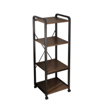 Multi-layer storage rack mobile bookshelf with wheels wrought iron storage rack office living room storage rack simple shelf 3022