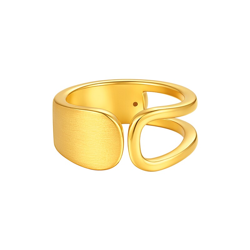 TSL Xie Ruilin Gold Ring 5D Hard Gold Pure Gold Ring Fashion Geometric Pricing Ring XR374