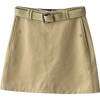 American retro style versatile ice tencel cotton workwear short skirt for women summer korean chic ສາວຮ້ອນ a-line skirt