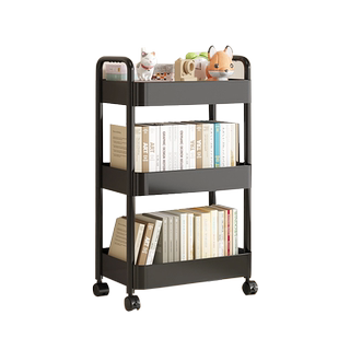 可移动书架落地置物架多层带轮小推车零食杂物桌面旁阅读收纳书柜