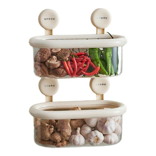 Kitchen onion, ginger and garlic storage box wall-mounted