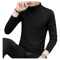 Half turtleneck sweater mens casual line clothes autumn and winter mid-collar solid color inner bottoming sweater trendy mens clothing