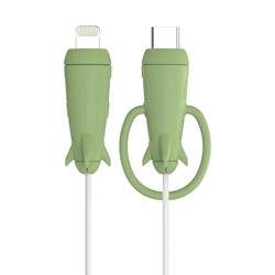 Mobile data cable protective cover 2 -in -1 bundle storage with silicone apple wire anti -broken crack charging cable header