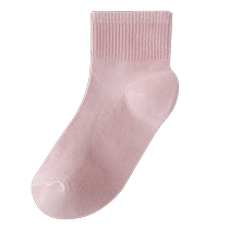 Zhuji socks womens summer thin mesh breathable cotton socks summer girls sports solid color anti-odor mid-calf socks