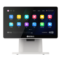 客如云一体触屏收银机餐饮点餐收银机超市便利店收银系统软件美图外卖收银机水果生鲜称重商用双屏收银机