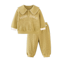 Mini Balabala Boys and Girls Sports Suit Spring and Autumn Children Infant Baby Retro Campus College Style