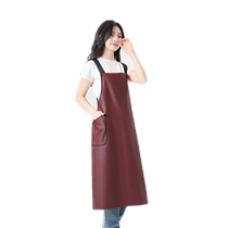Extended apron over knee leather waterproof and oil-proof kitchen canteen pet pavilion aquatic products special apron adult work clothes