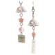 Ins cherry blossom wind chime handmade mobile phone chain beaded pendant camera versatile simple bag pendant lanyard key chain