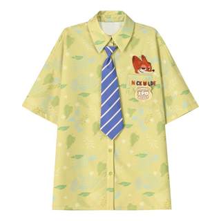 Zootopia nick fox shirt women's summer couple wear