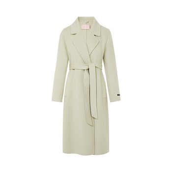 朗姿莱茵福莱尔100%绵羊毛大衣女富家千金法式气质长款毛呢外套冬