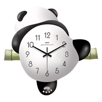 Panda Clock Wall Clock Living Room Silent 2023 New Simple and Atmospheric Internet Celebrity Home Hanging Wall Lamp Creative Clock