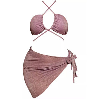 Bikini trois pièces grande taille à bretelles, vacances féerique en bord de mer