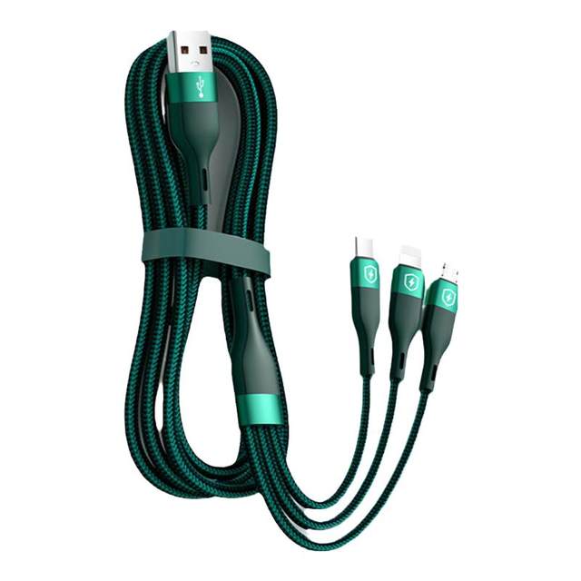 100w three-in-one fast charging data cable charging head set