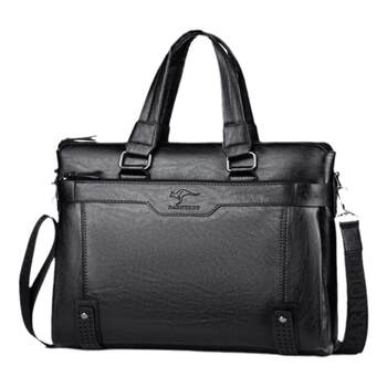 Briefcase genuine leather business large capacity men's handbag