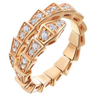 AU750 rose gold imported from the United States D-color moissanite full diamond snake-shaped ring sterling silver 18K white gold gold diamond ring