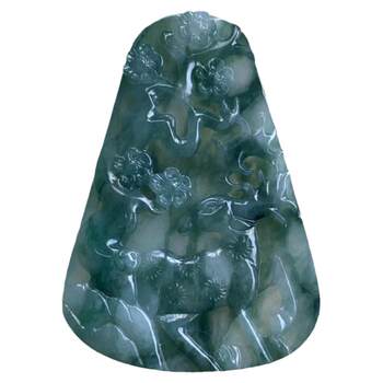 Burmese jade pendant dark blue all the way with your deer brand