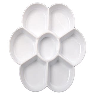 Paleta en forma de flor de ciruelo caja de pintura al óleo transparente blanca