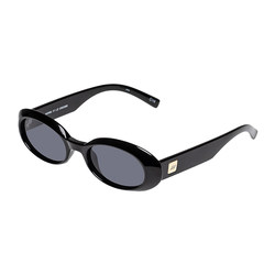 Le Specs Sunglasses 2024 Black Retro Oval Face Showing Small Sunglasses for Women UV Protection Work IT!