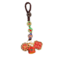 2024 three-in-one and six-in-one pendants belong to dragon dog and rabbit keychains gold-swallowing beasts to attract wealth twelve zodiac signs zodiac year pendants