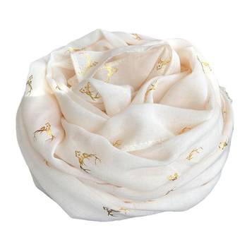 New cotton and linen spring, autumn and winter off-white shawl and scarf